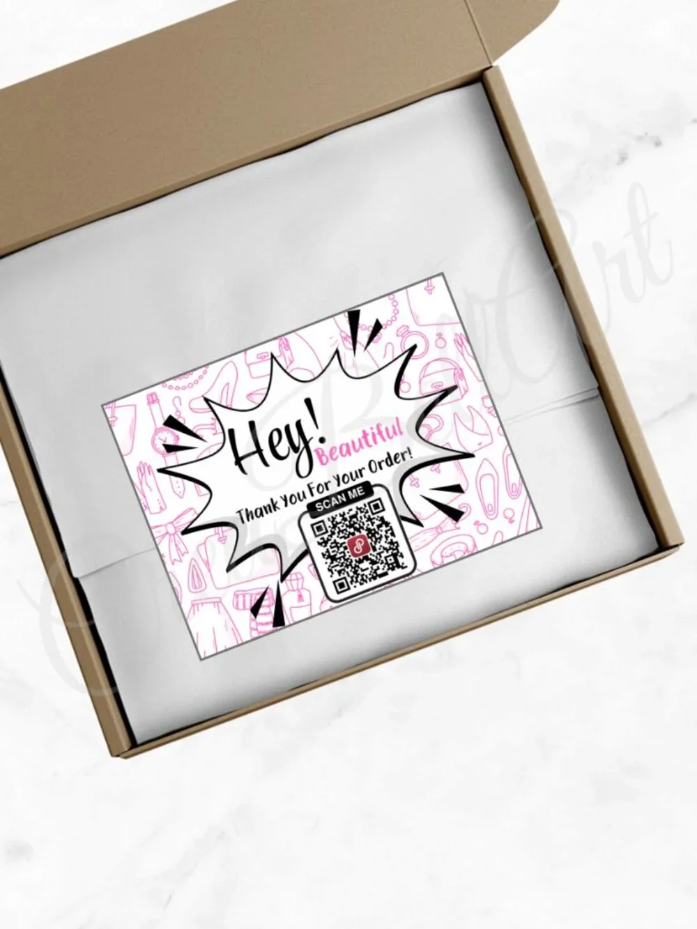 100 Personalized QR Code Thank You Cards Small Business, 4×3 in